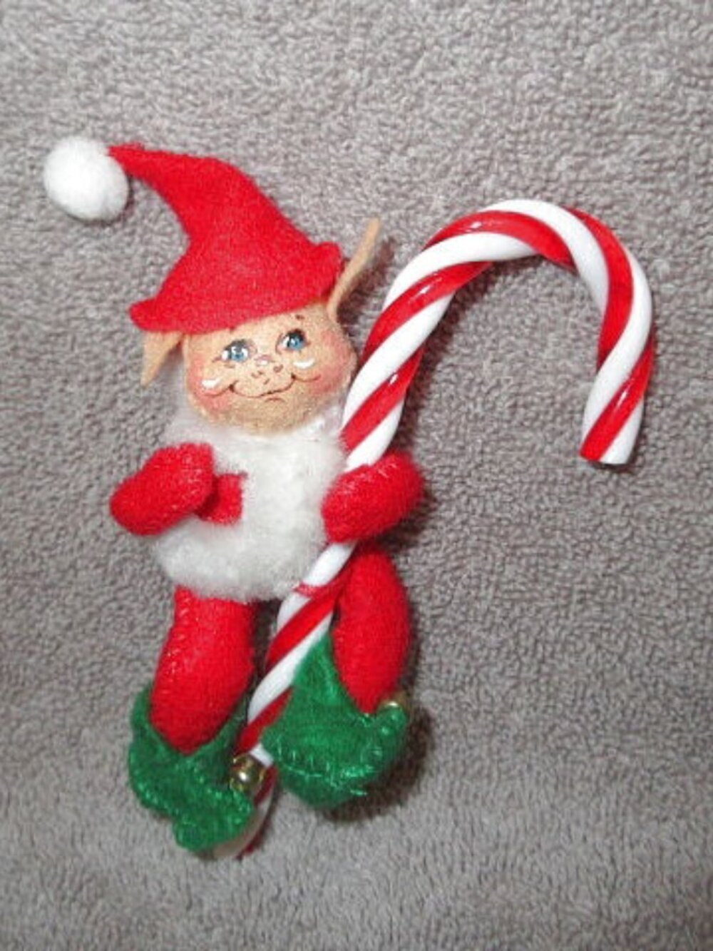 Annalee Impish Pixie Elf Fairy Doll 5" Candy Cane Tree Hugger Whimsy 2007 Holida